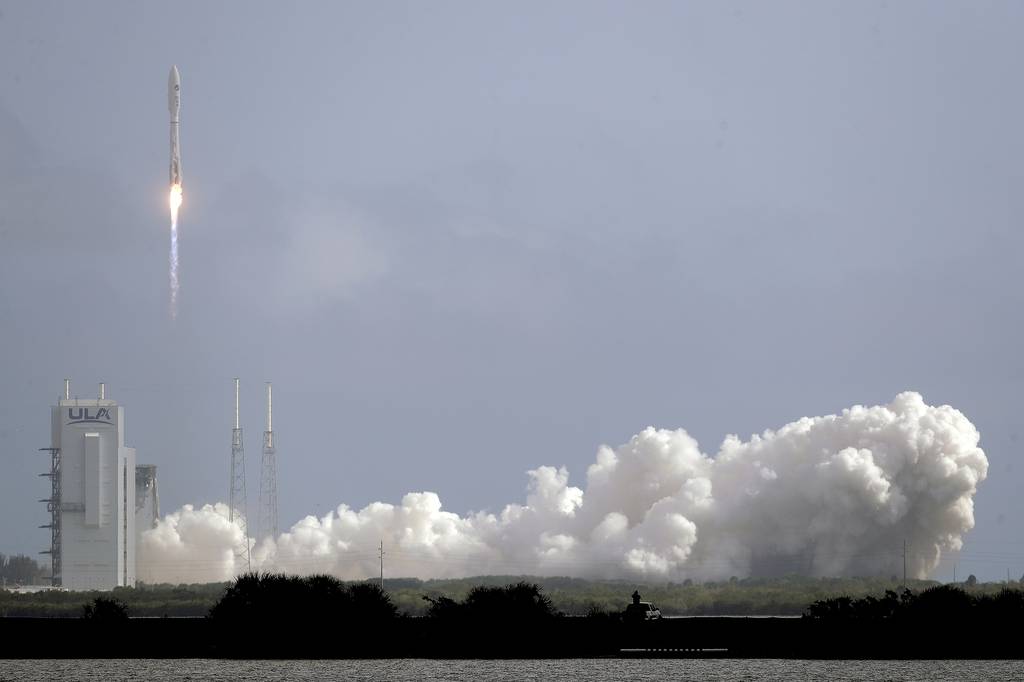 A United Launch Alliance Atlas V rocket lifts off from Launch Complex 41 at the Cape Canaveral Air Force Station, Sunday, May 17, 2020, in Cape Canaveral, Fla.