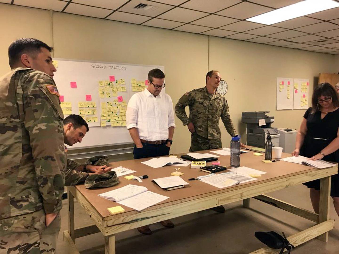 Vanderbilt University faculty and representatives from the 101st Airborne Division (Air Assault) participate in a design workshop at EagleWerx at Fort Campbell, Kentucky.