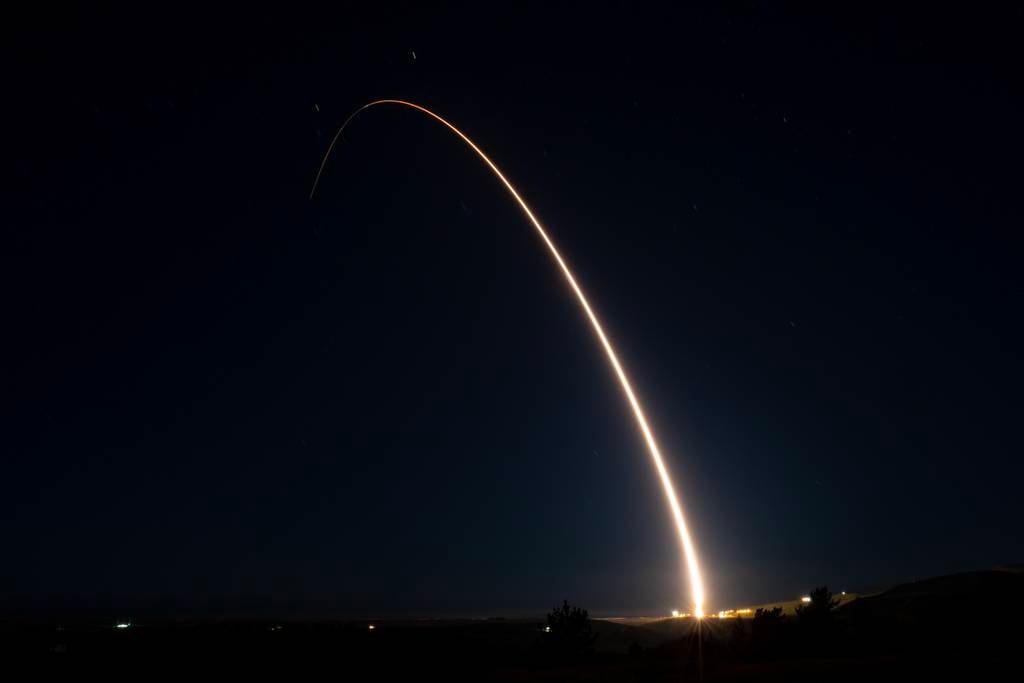 A team of Air Force Global Strike Command Airmen launched an unarmed Minuteman III intercontinental ballistic missile equipped with a test reentry vehicle at 11:01 P.M. Pacific Time Feb. 9, 2023, from Vandenberg Space Force Base, Calif.